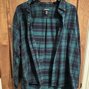 Lands' End Blue and Green Flannel